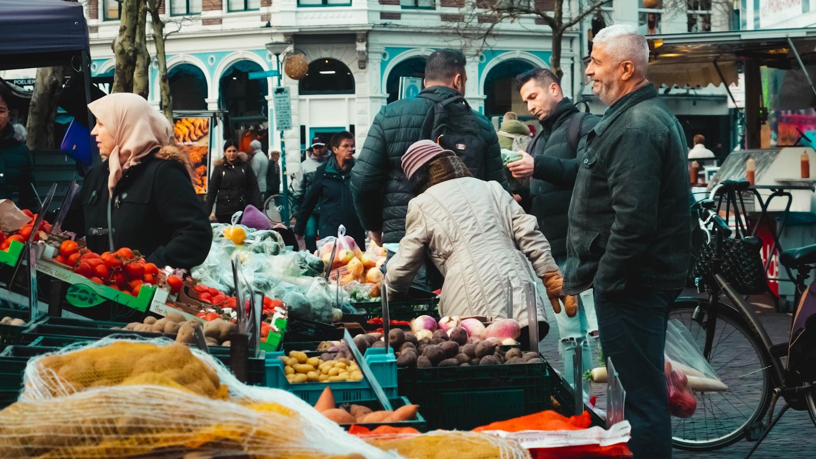 People Shopping at a Farmers Market