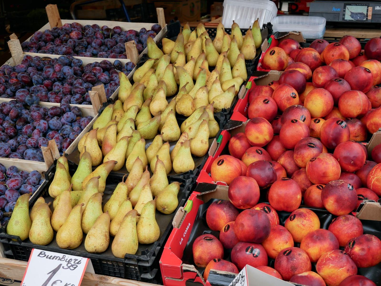 Fresh Fruit Display at Farmers Market